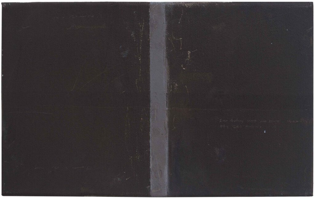 Das Kreuz - Im Anfang war das Wort, 2025, Öl auf Leinwand, 18 x 40cm